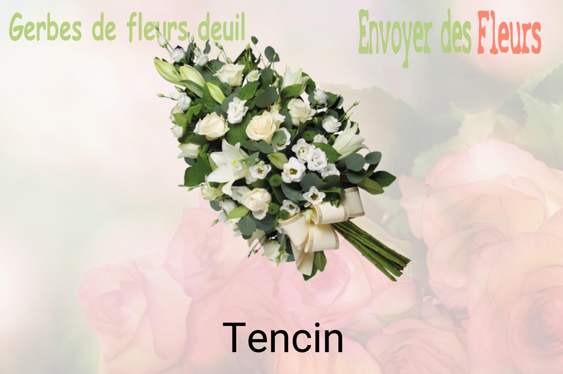 Gerbe de fleurs de deuil livrée à Tencin